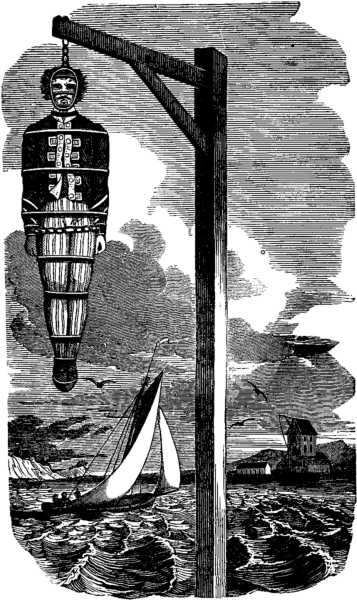 Drawing depicting the hanging of the pirates