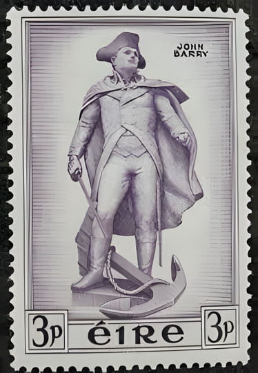 Stamp with image of John Barry